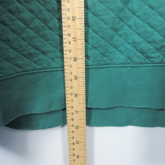 LL Bean Traditional Fit Sweatshirt Men 3XL Green Quilted Crewneck Cotton 600 - Picture 10 of 11